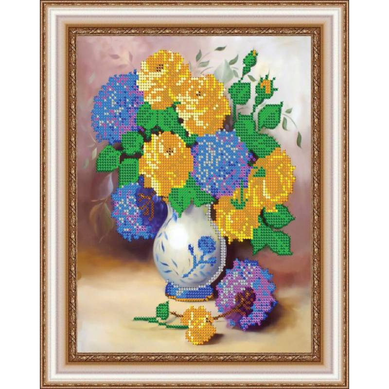 «Светлица» набор для вышивания бисером №211 «Нежный букет» бисер Чехия 19x24см