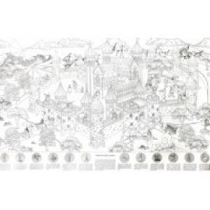 Рыцарский замок. Большая раскраска с наклейками