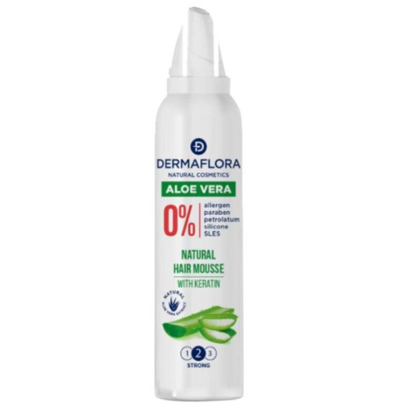 Dermaflora Пенка для волос с алоэ вера и кератином, сильная фиксация, 150 мл