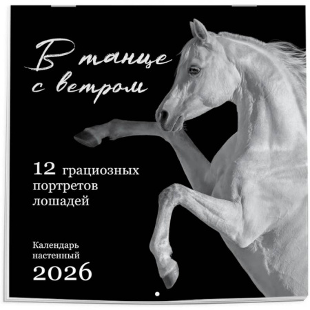В танце с ветром. 12 грациозных портретов лошадей. Календарь настенный на 2026 год (300х300)