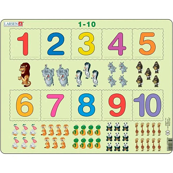 Пазлы на подложке. Счёт от 1 до 10 Пазлы на подложке. Счёт от 1 до 10