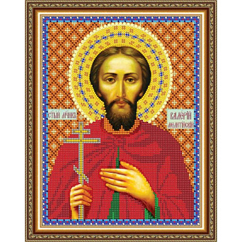 «Светлица» набор для вышивания бисером 8781 «Св. Валерий» бисер Чехия 19x24см