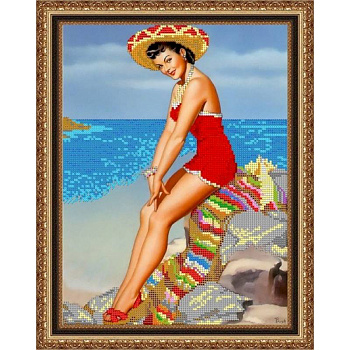 «Светлица» набор для вышивания бисером №274 «У моря» бисер Чехия 24x30 см